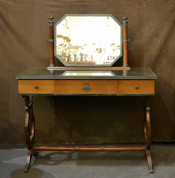 1940's Vanity table in mahogany and bronze