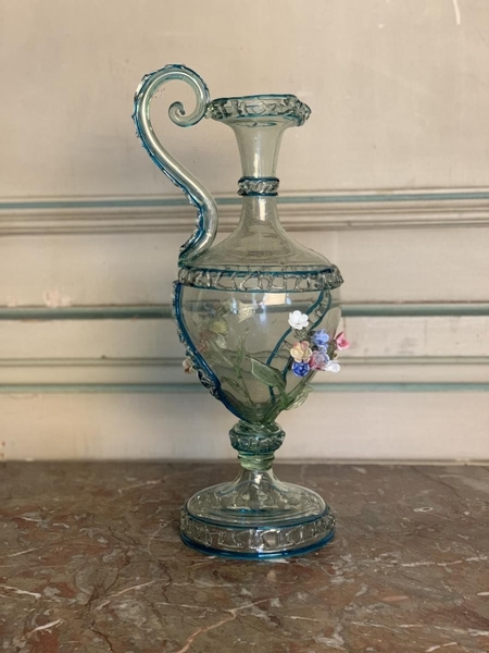 19th C. venetian glass ewer
