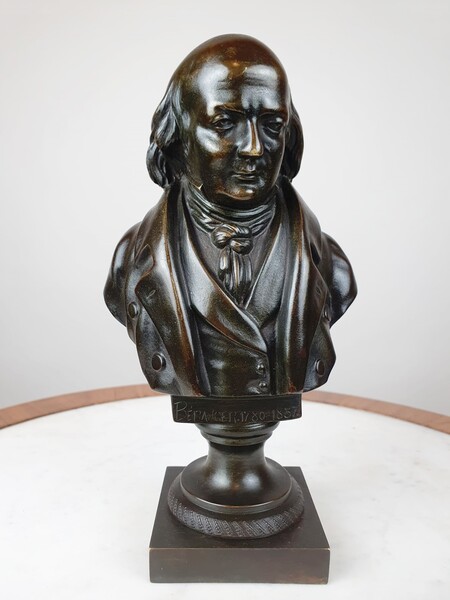 Bronze bust representing Mr Beranger 1780 - 1857
