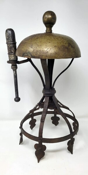 Church bell on legs- bronze and wrought iron - late 18th century