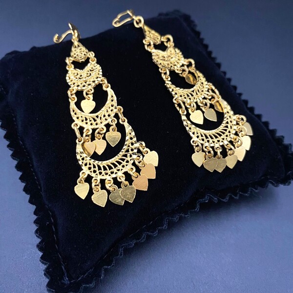Drill earrings in 22 carat gold - hallmark 916 - 11.5 gr