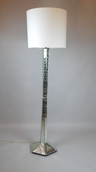 Floor lamp decorated with mirrors from Venice, Italy circa 1960
