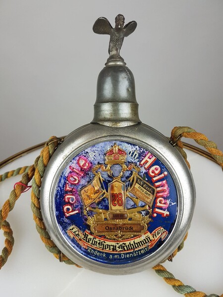 German reservist canteen, dated 1913, two-sided decoration