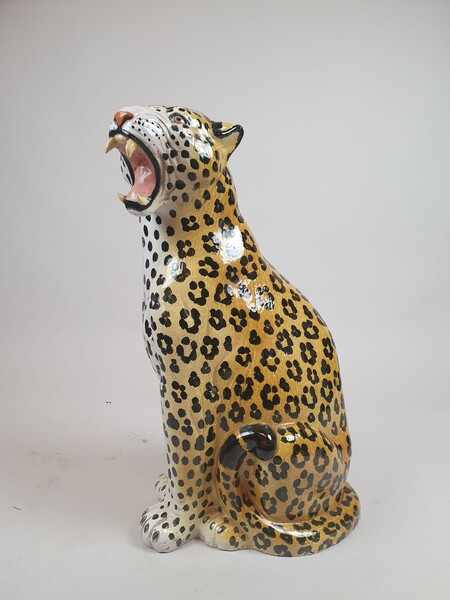 Glazed terracotta leopard - Italy
