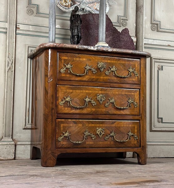 Louis XIV Commode In Rosewood And Gilt Bronze
