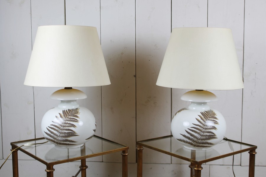 Pair of earthenware lamps