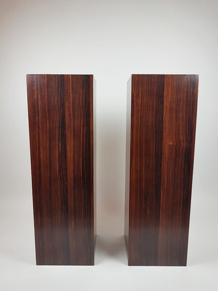 Pair of rosewood veneer columns