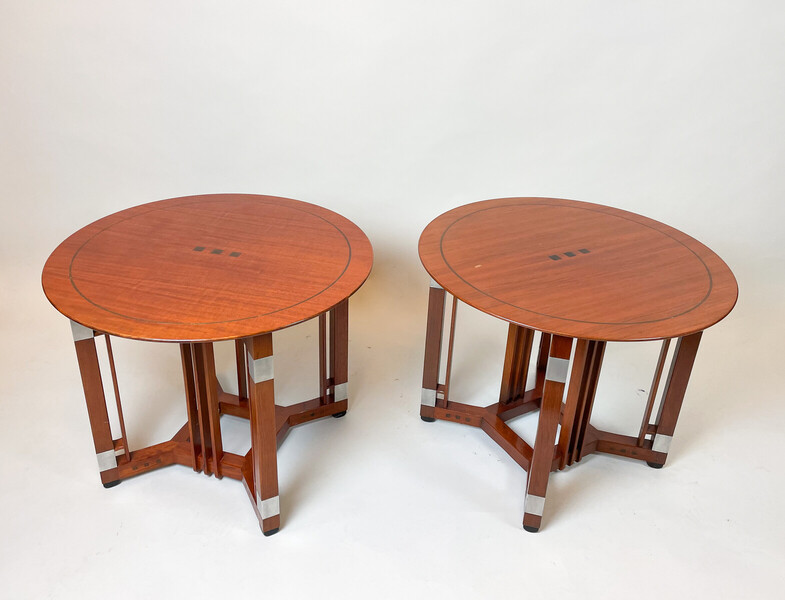 Pair of round decoforma side tables by Schuitema - circa 1980