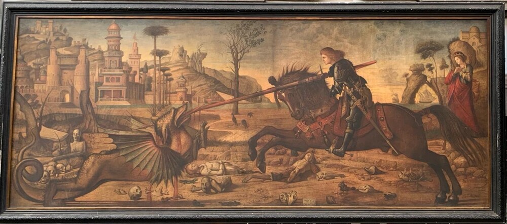 Saint George And The Dragon, 19th., Oil On Canvas. 