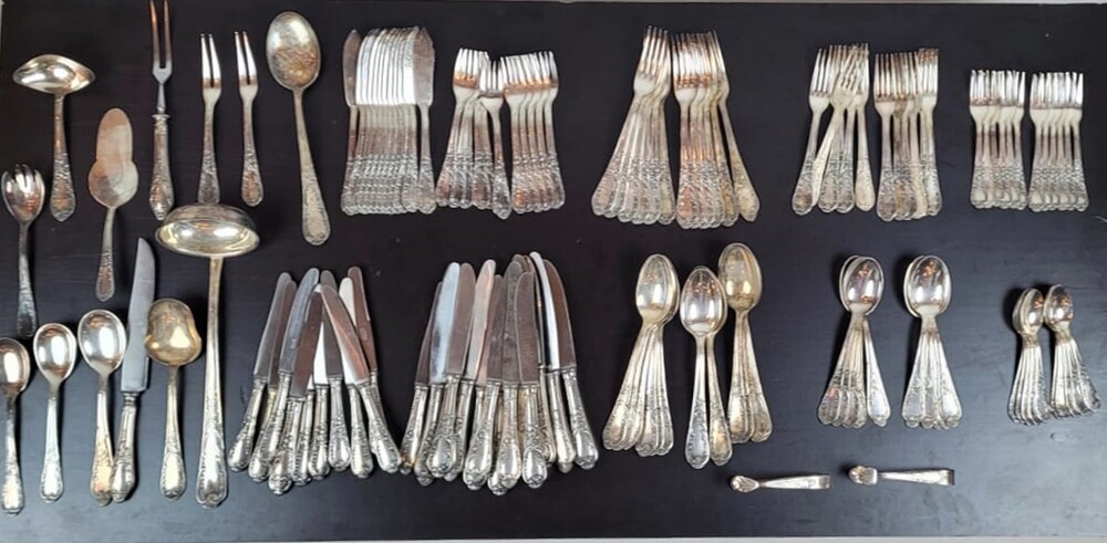 Set of silver metal cutlery in Louis XV style hallmark 