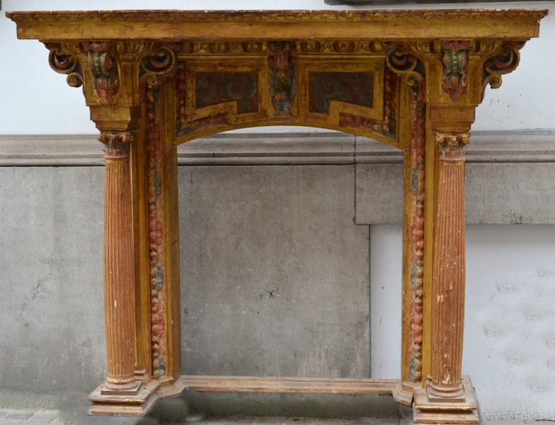 Spanish Chimney / overmantel, gilded and carved wood, late 18th C