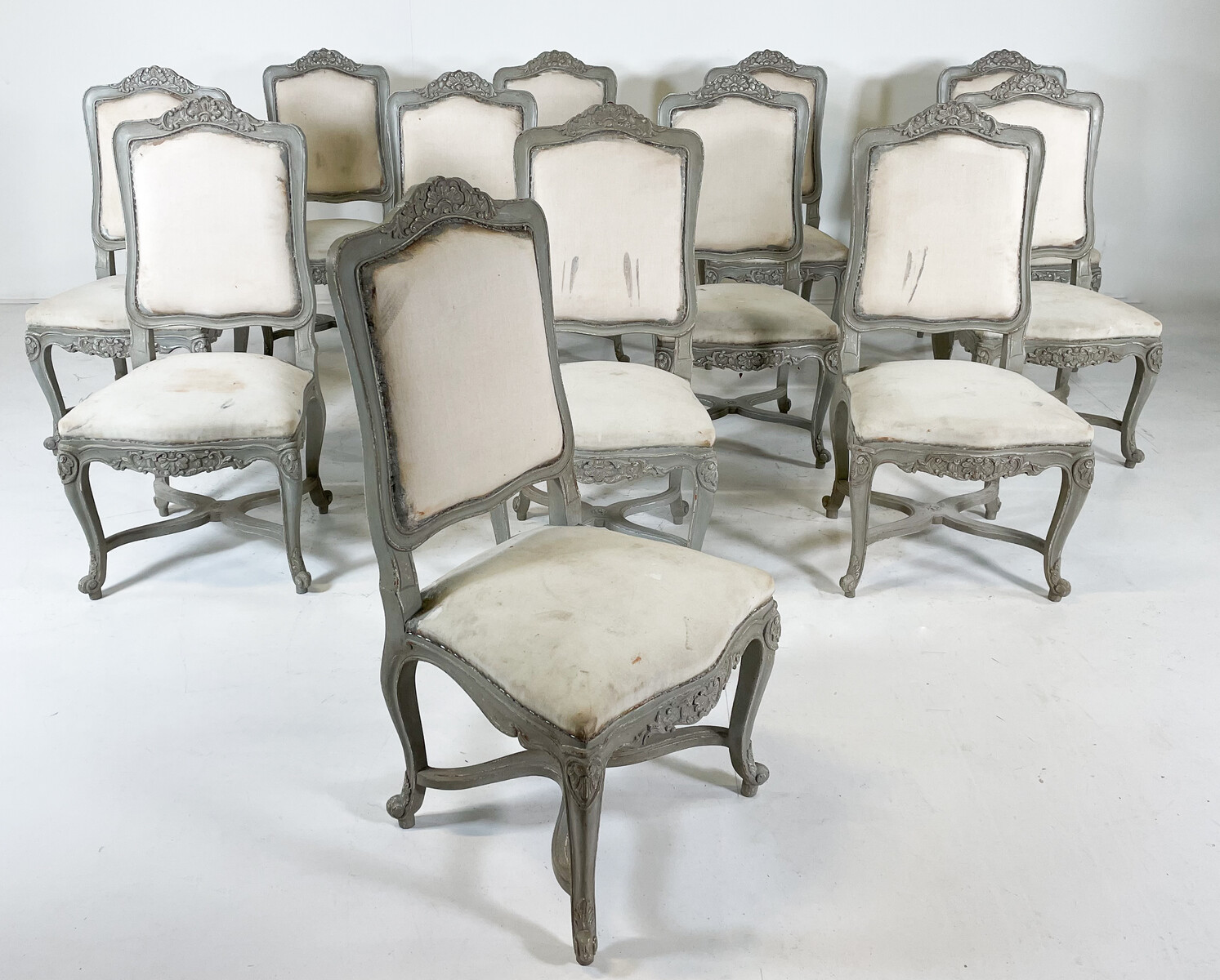 13 Regency Style Chairs, Belgium, 2000s