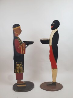 2 painted wooden servants, early 20th century (price per piece)