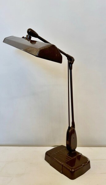 50's industrial metal desk lamp.