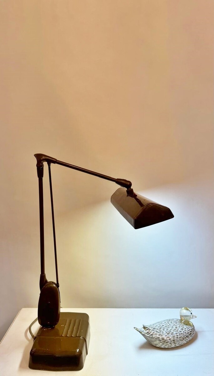 50's industrial metal desk lamp.