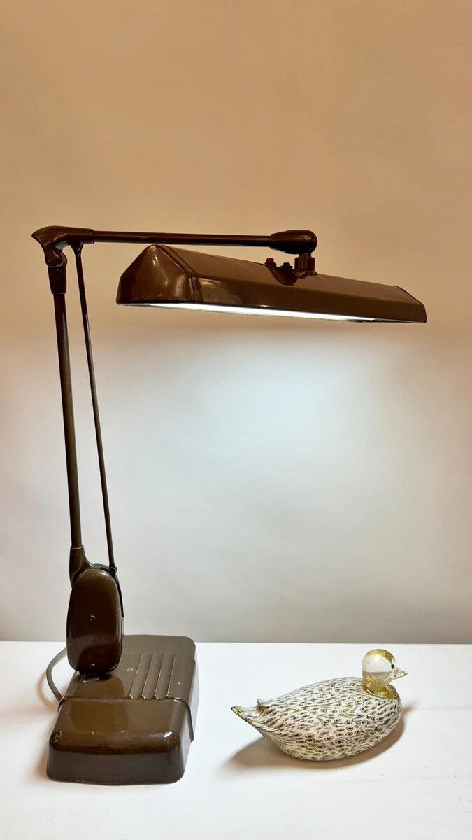 50's industrial metal desk lamp.