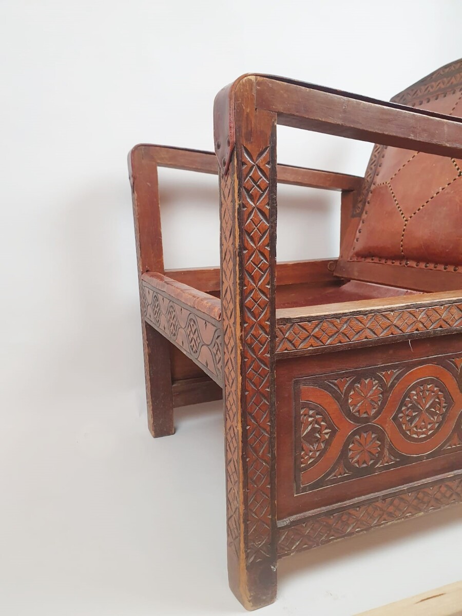 Art Deco period armchair, Moroccan work circa 1930