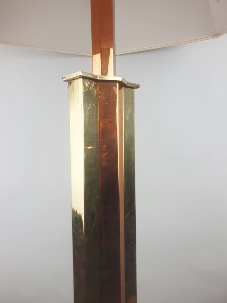 Brass and copper lamp, circa 1970