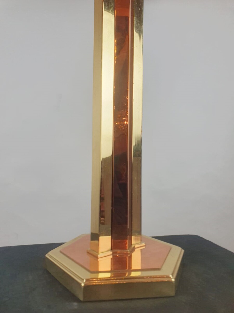 Brass and copper lamp, circa 1970