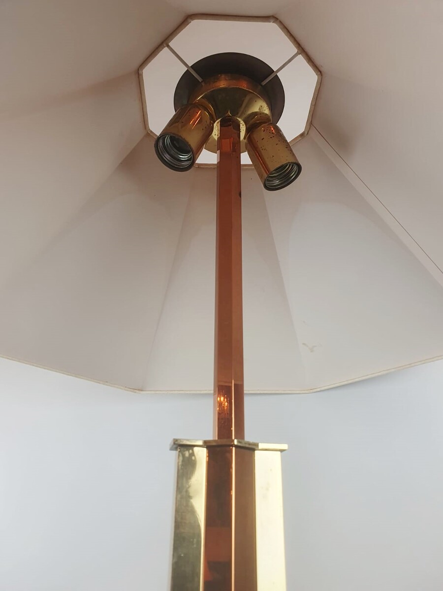 Brass and copper lamp, circa 1970