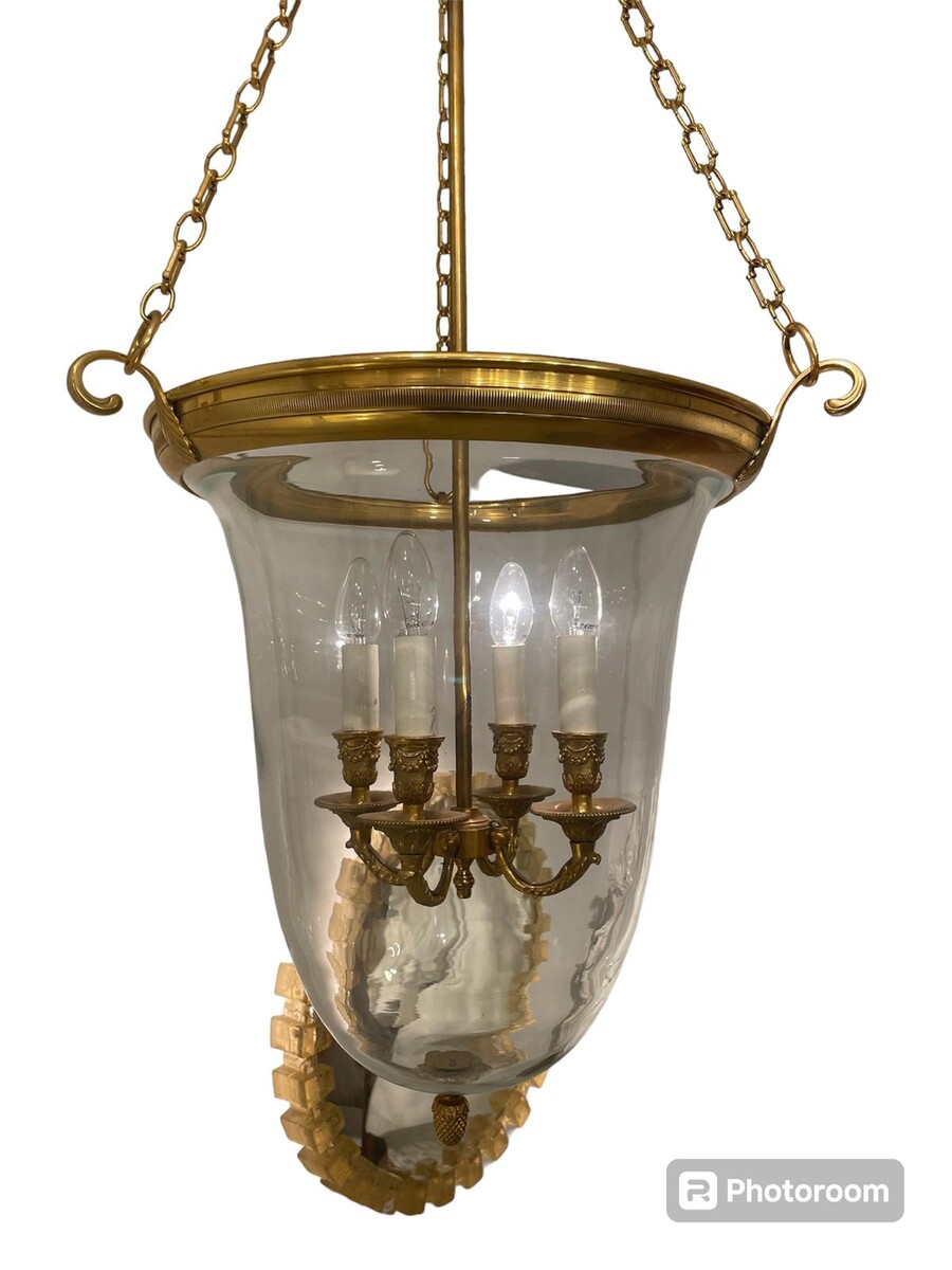 Brass and glass lantern