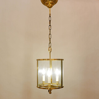 Bronze and Glass Hall lantern with four lights - 20th 