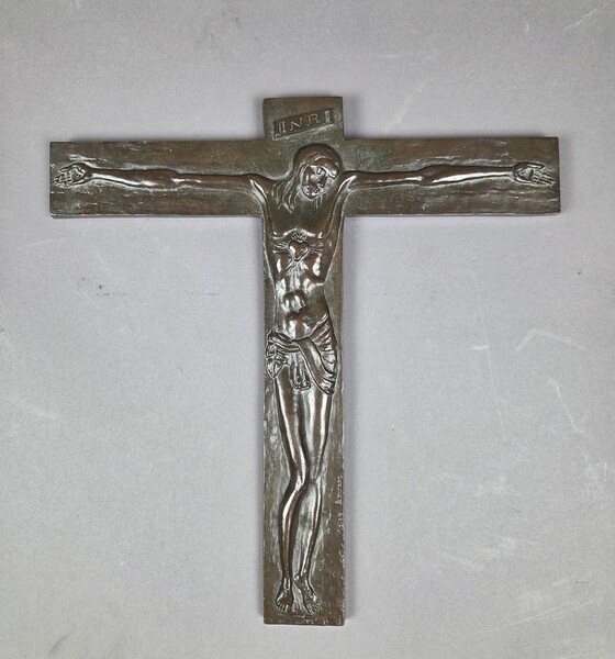 Bronze crucifix signed by Marek Szwarc for JOC