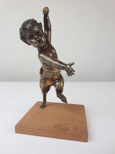 Bronze faune sculpture