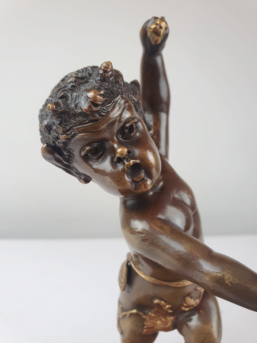 Bronze faune sculpture