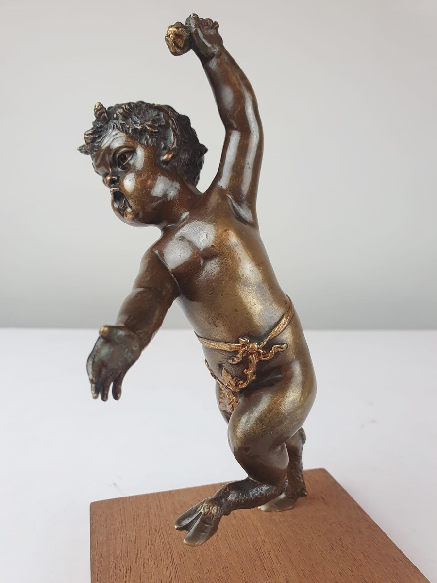 Bronze faune sculpture