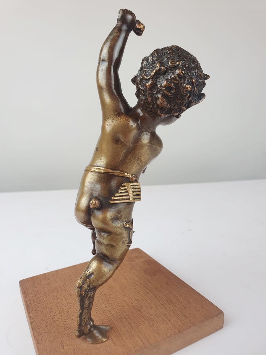 Bronze faune sculpture