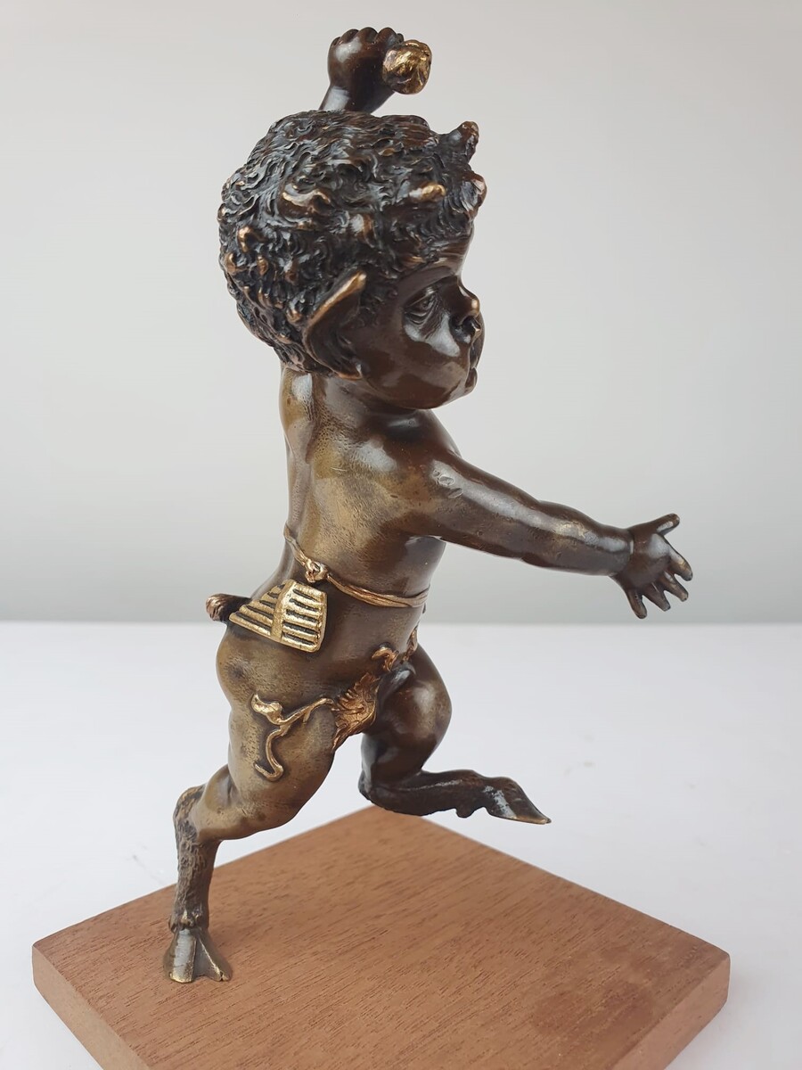 Bronze faune sculpture