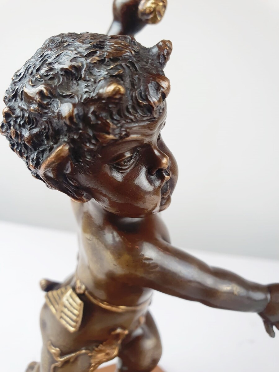 Bronze faune sculpture