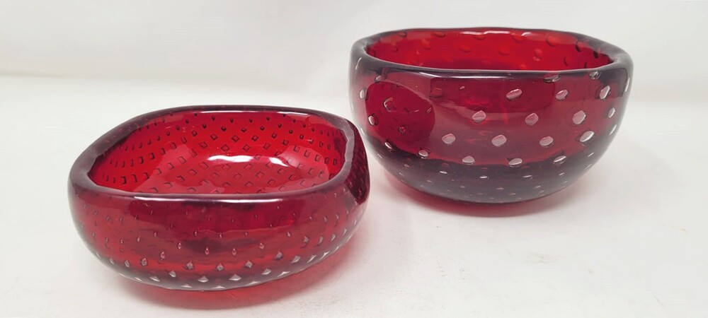 Bubbled glass pocket trays - Venini - Murano