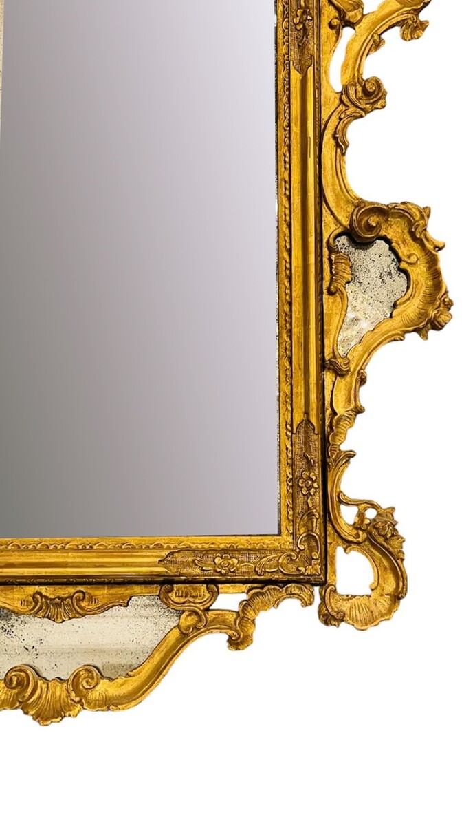 Carved and gilded wooden mirror - Louis XV