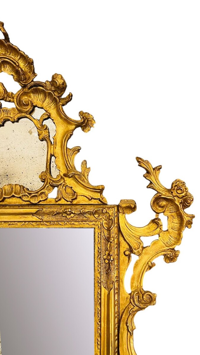 Carved and gilded wooden mirror - Louis XV