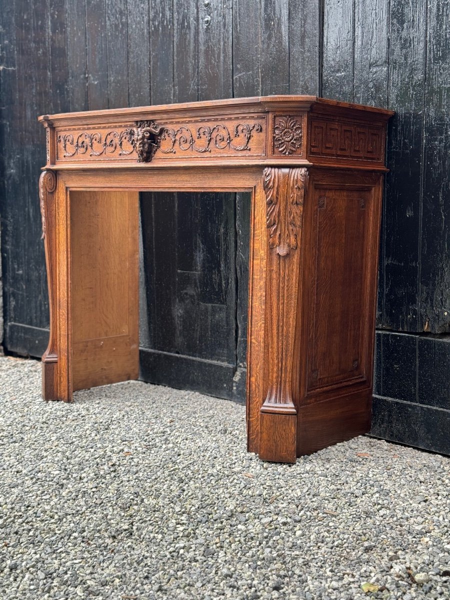 Carved wooden fireplace, circa 1900