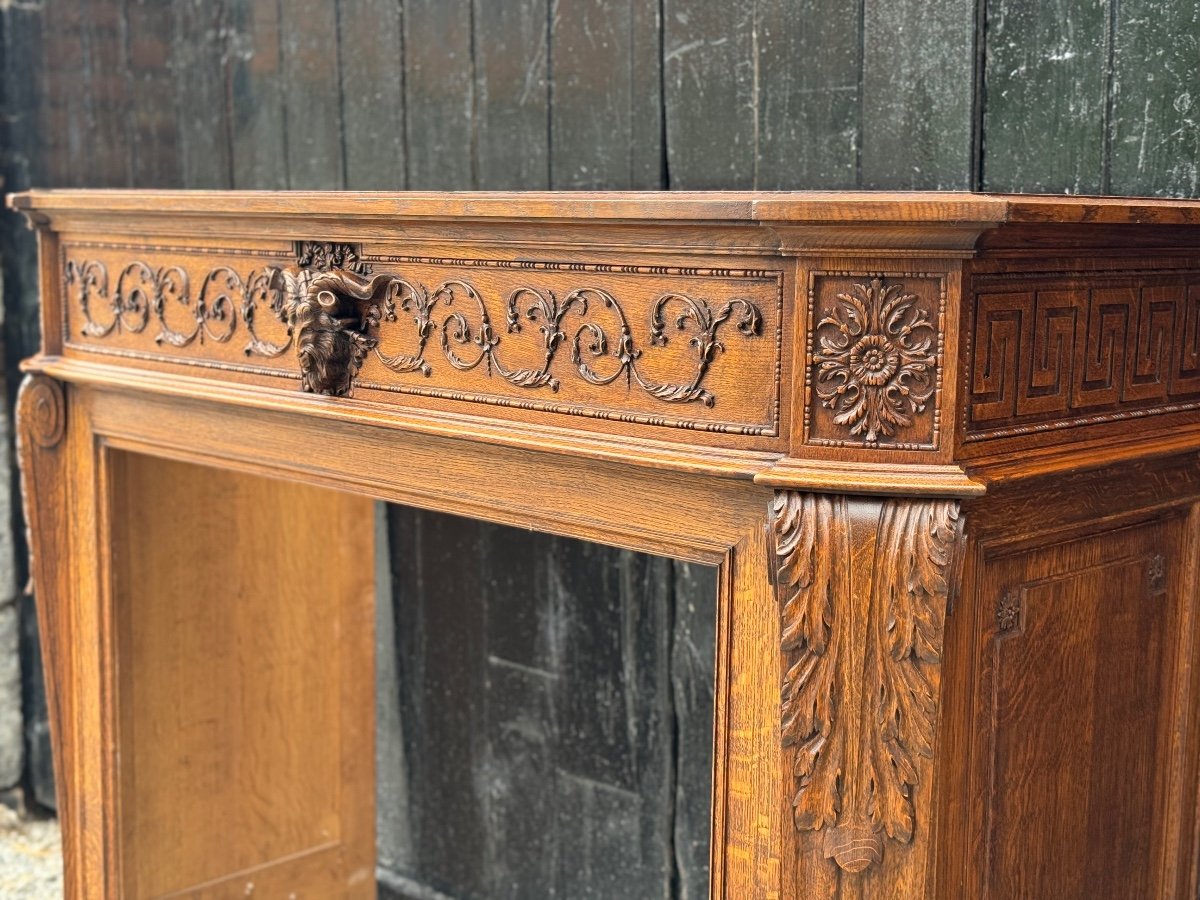 Carved wooden fireplace, circa 1900