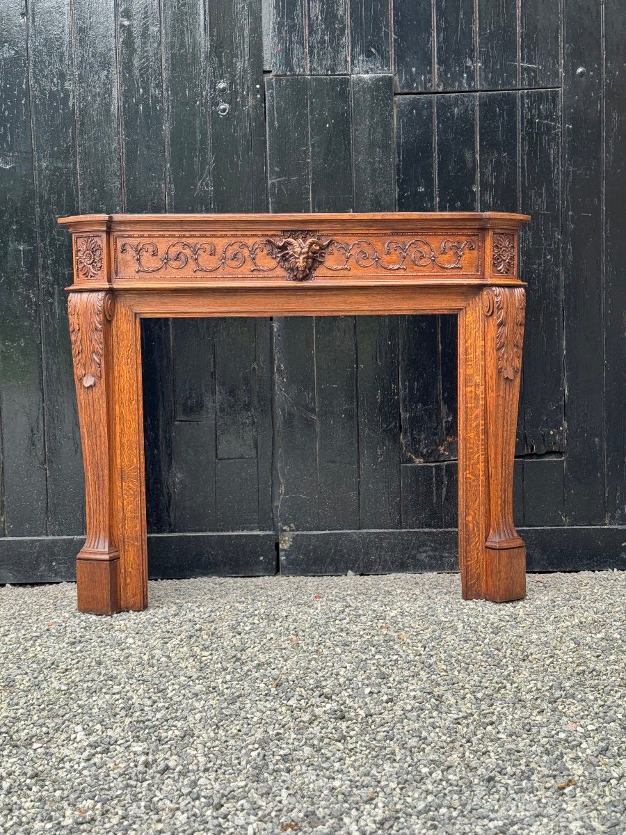 Carved wooden fireplace, circa 1900