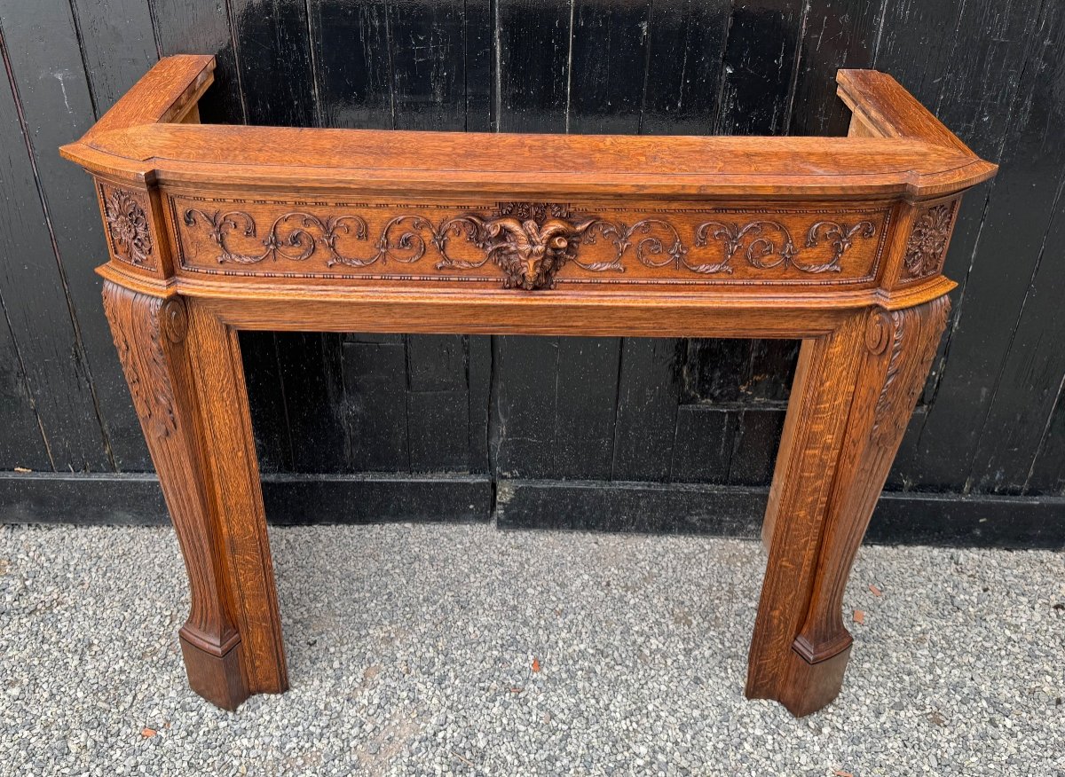 Carved wooden fireplace, circa 1900