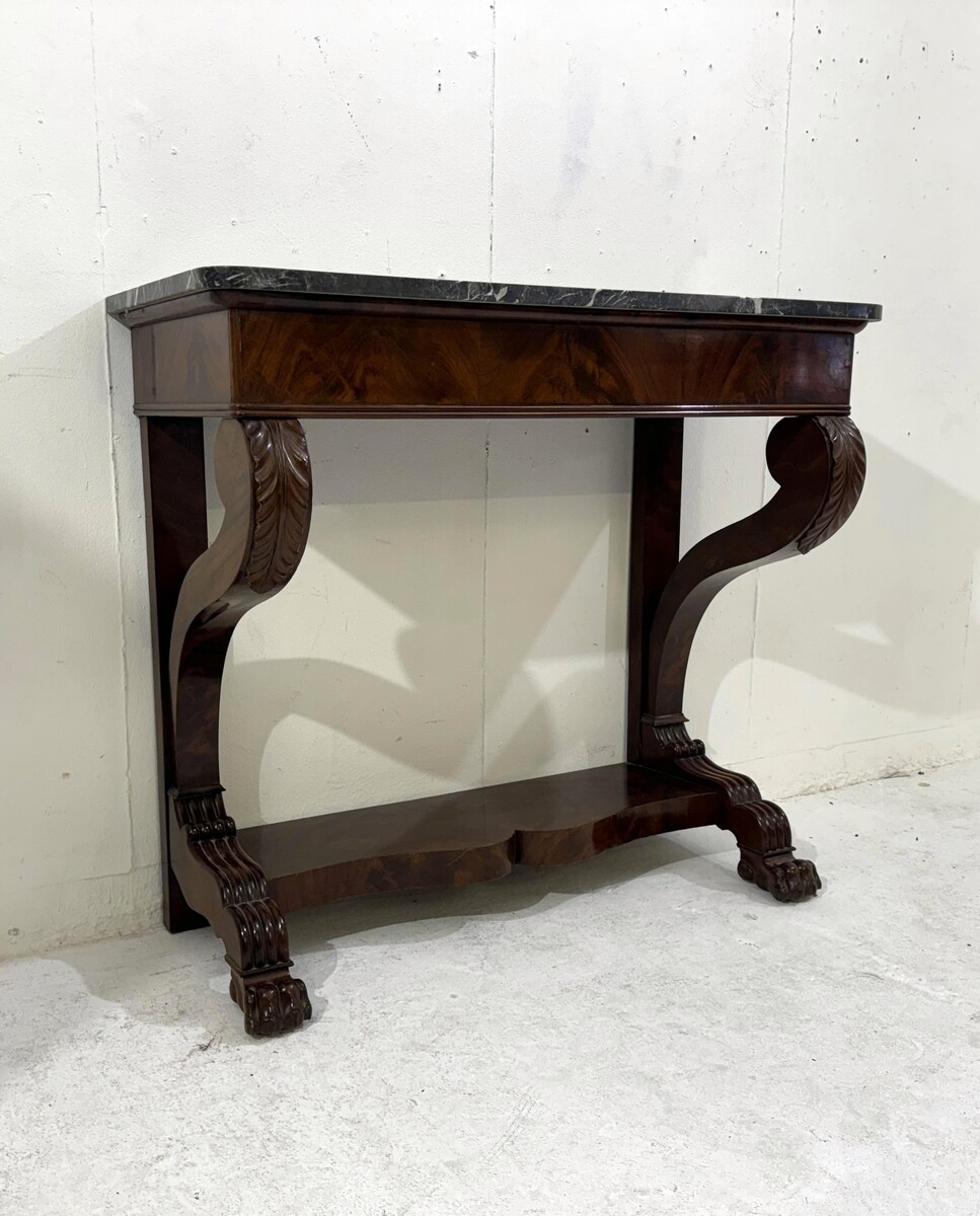 Charles X mahogany console with its marble