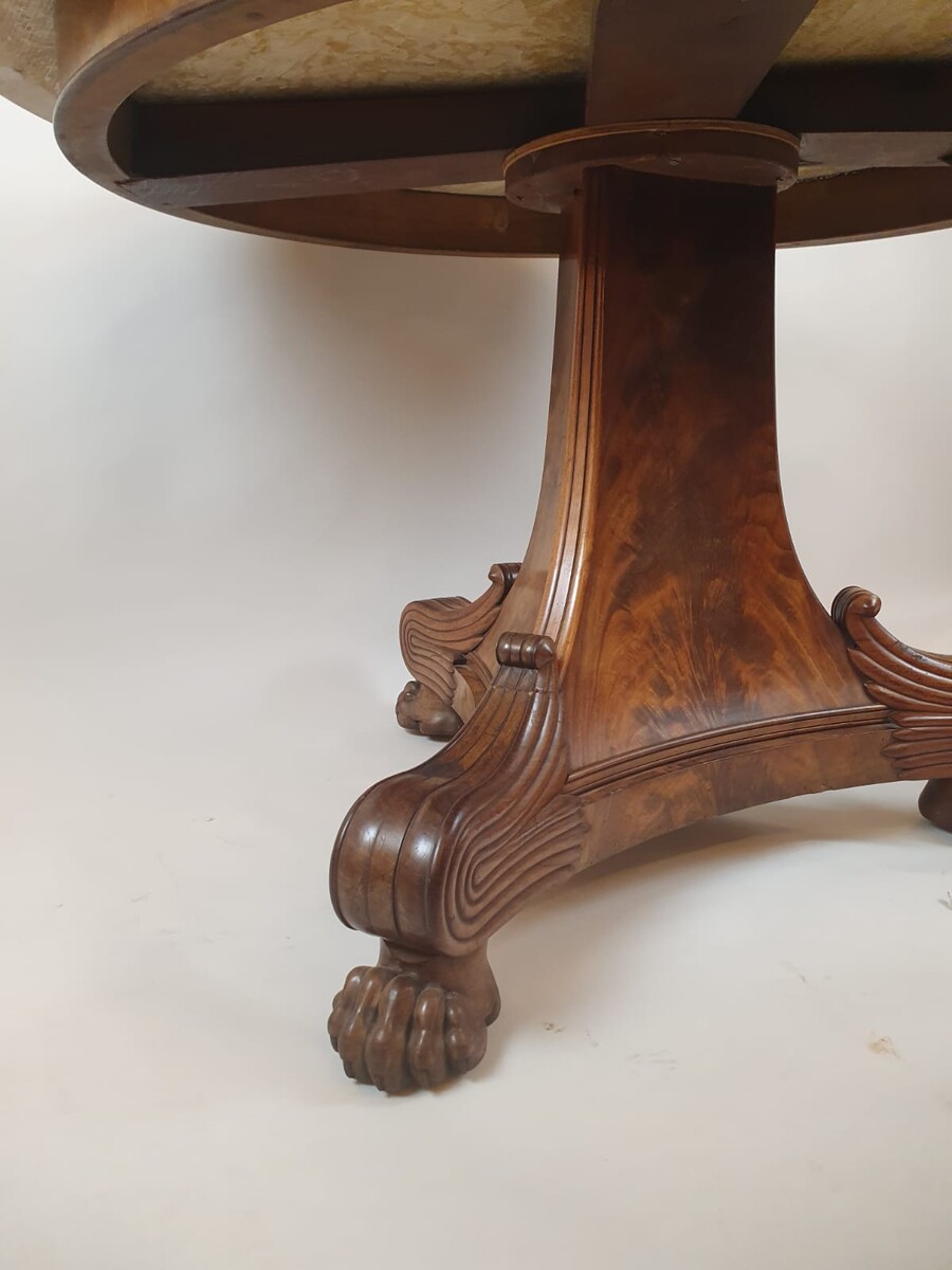 Charles X pedestal table in mahogany and marble top