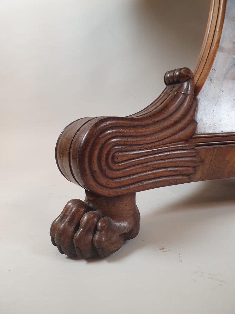 Charles X pedestal table in mahogany and marble top