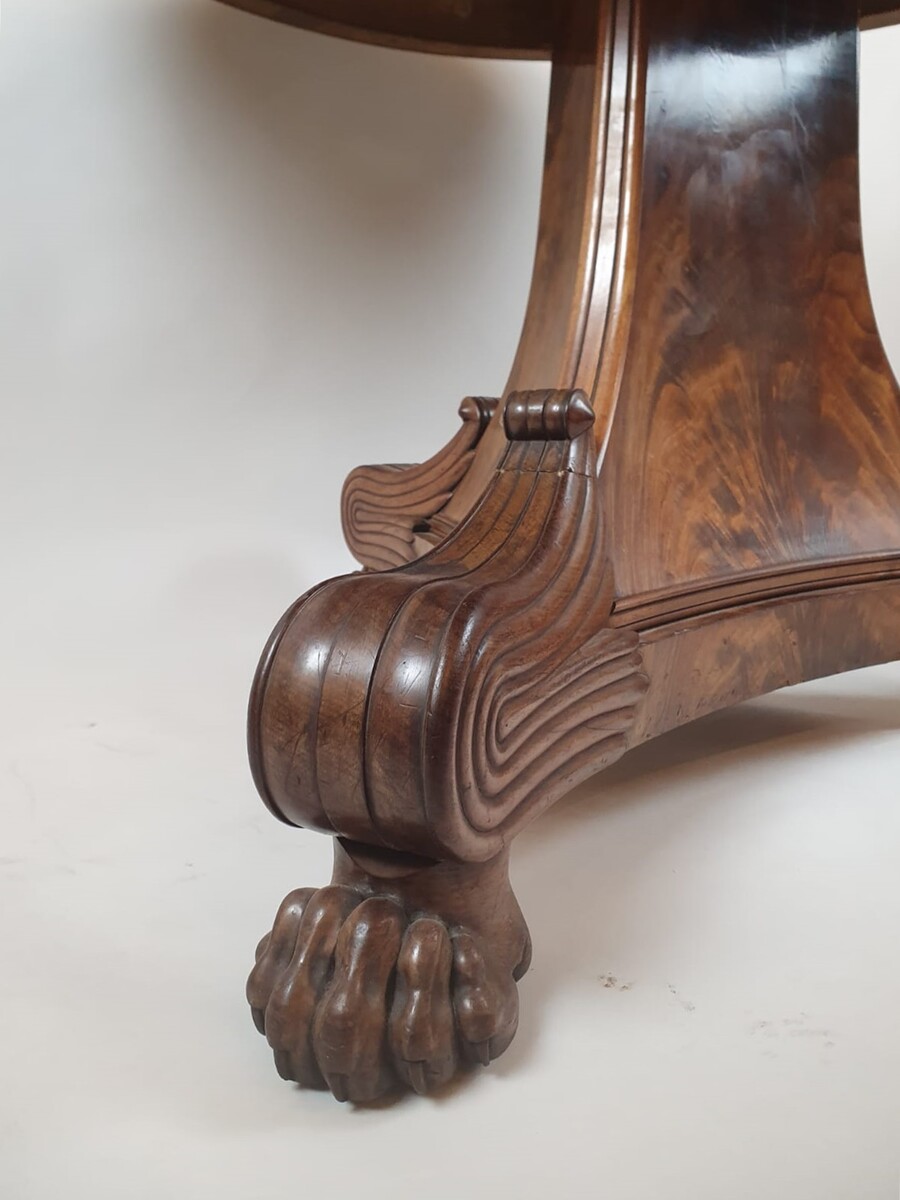 Charles X pedestal table in mahogany and marble top