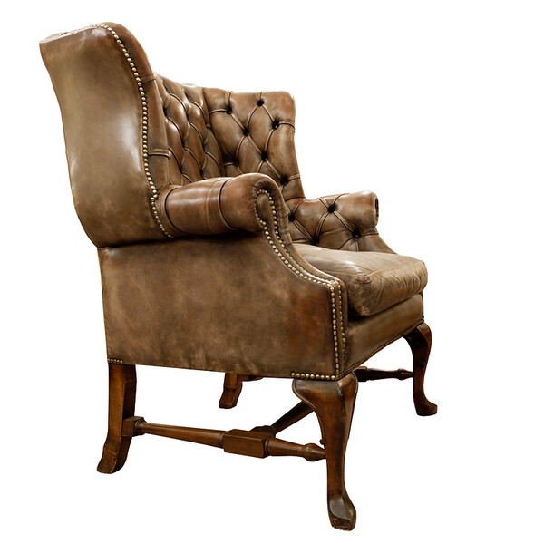 Chesterfiled wing back armchair