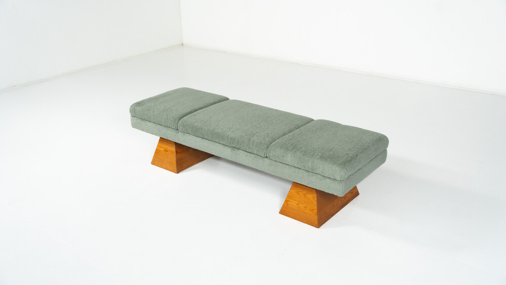Contemporary bench, wood and fabric, Italy