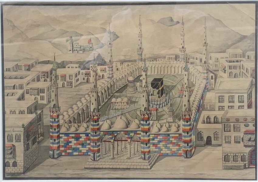 Drawing of the Great Mosquee of Mecca