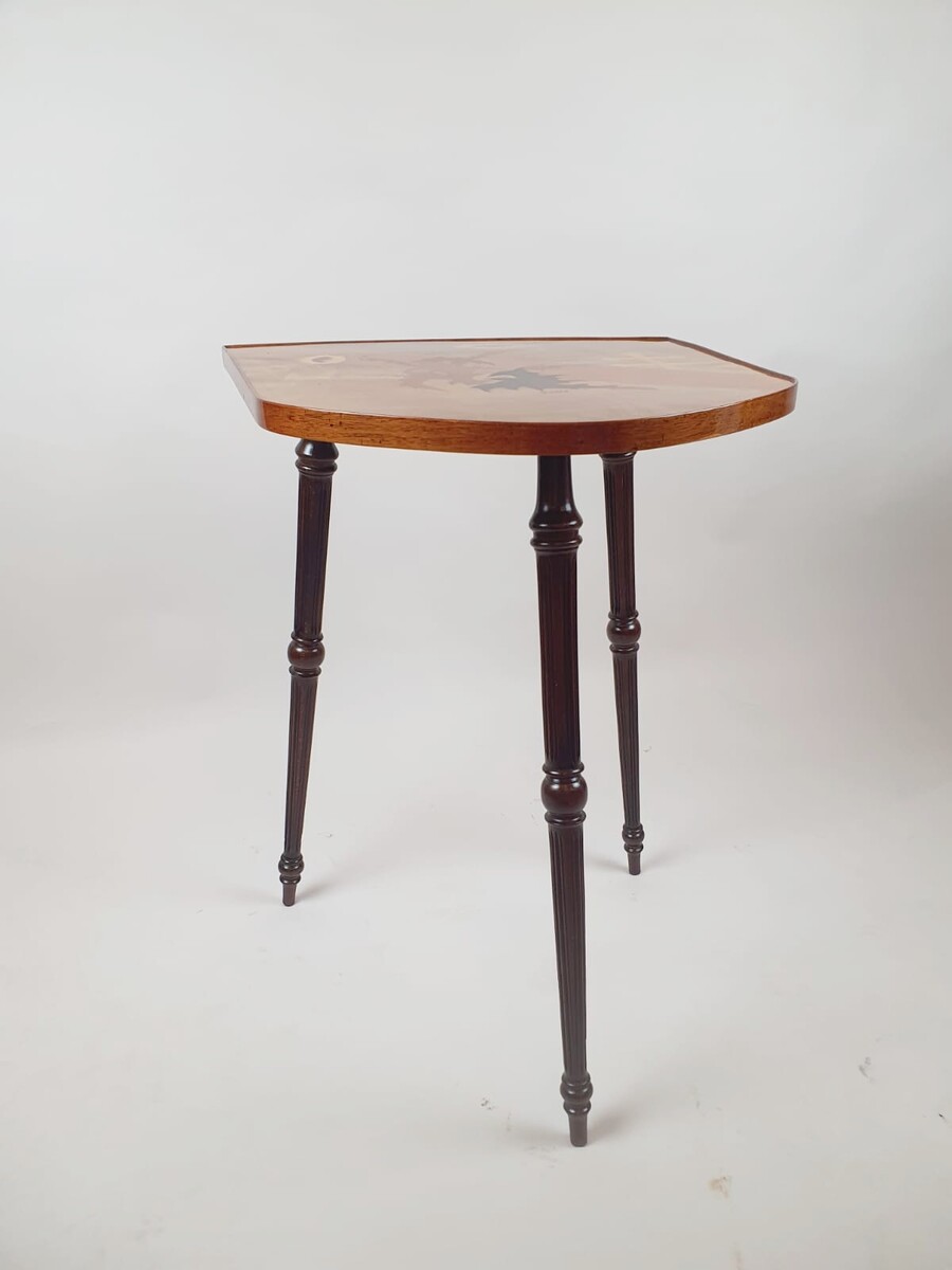 Gallé, marquetry side table decorated with thistles and Lorraine crosses