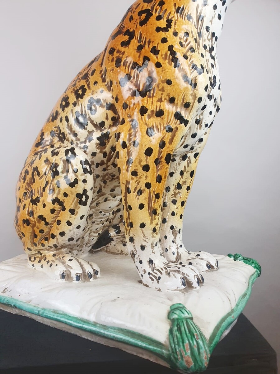 Glazed terracotta tiger, Italy early 20th century