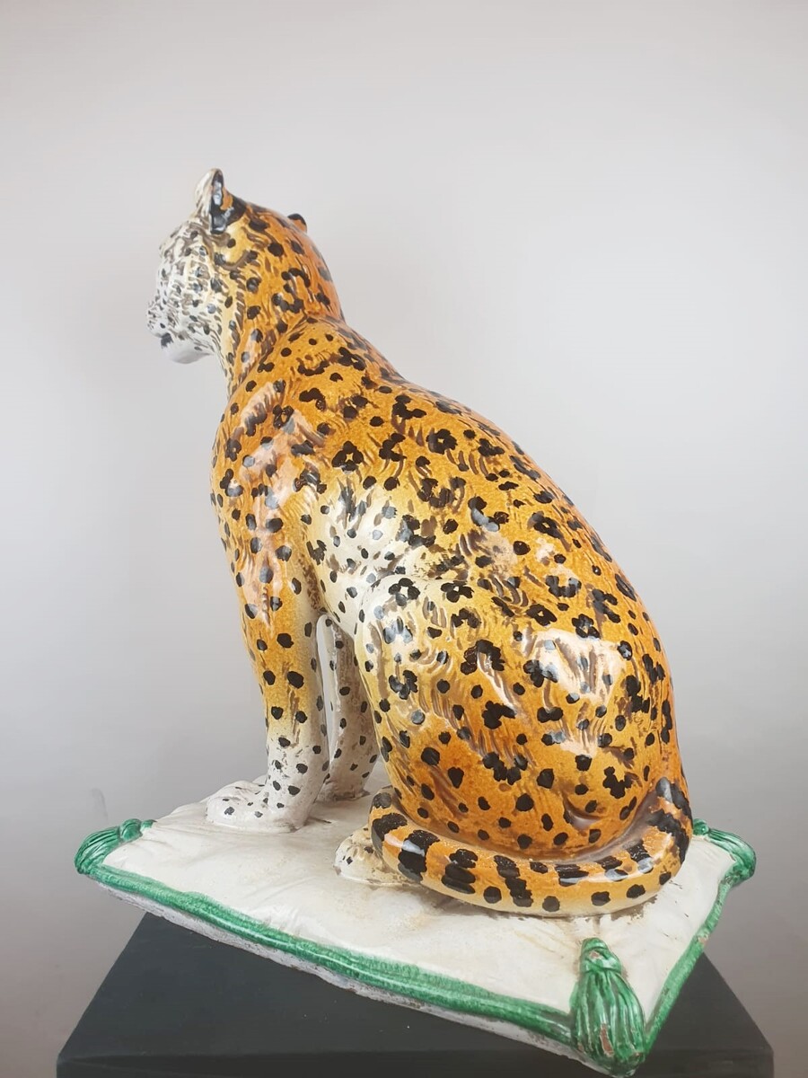 Glazed terracotta tiger, Italy early 20th century